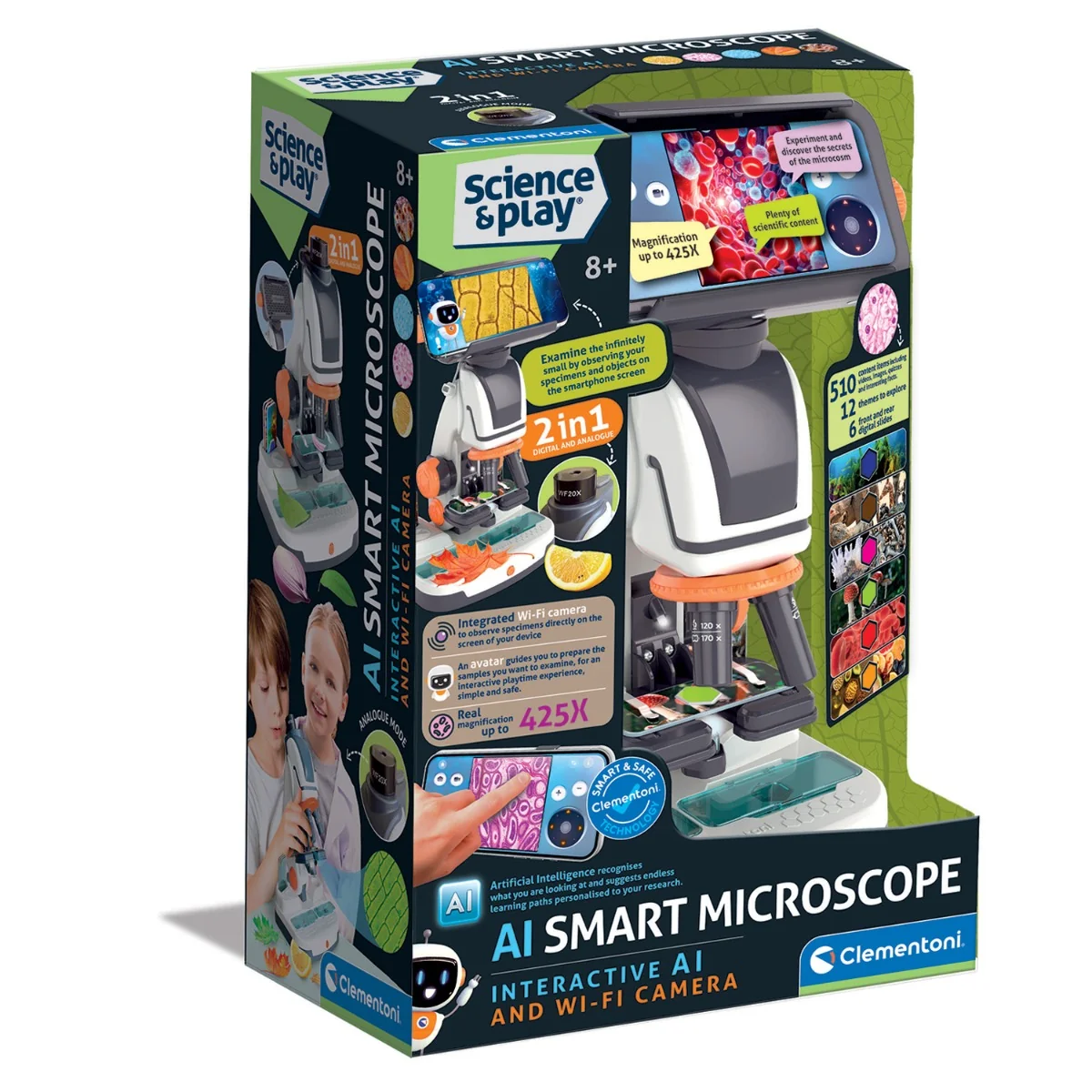 Microscop 2in1, Clementoni, Science & Play, Ai si camera Wi-Fi