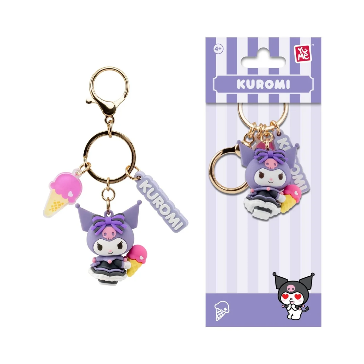 Breloc cu pandantiv si curea, Yume, Hello Kitty and Friends, Tea Party Series, Kuromi