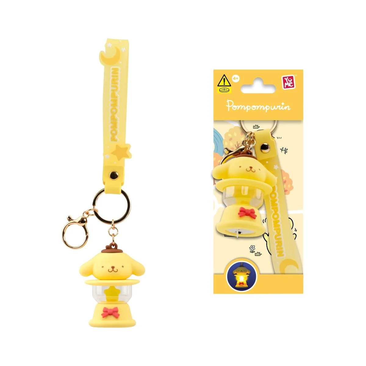 Breloc cu lumini si curea, Yume, Hello Kitty and Friends, Camping Lamp Series, Pompompurin