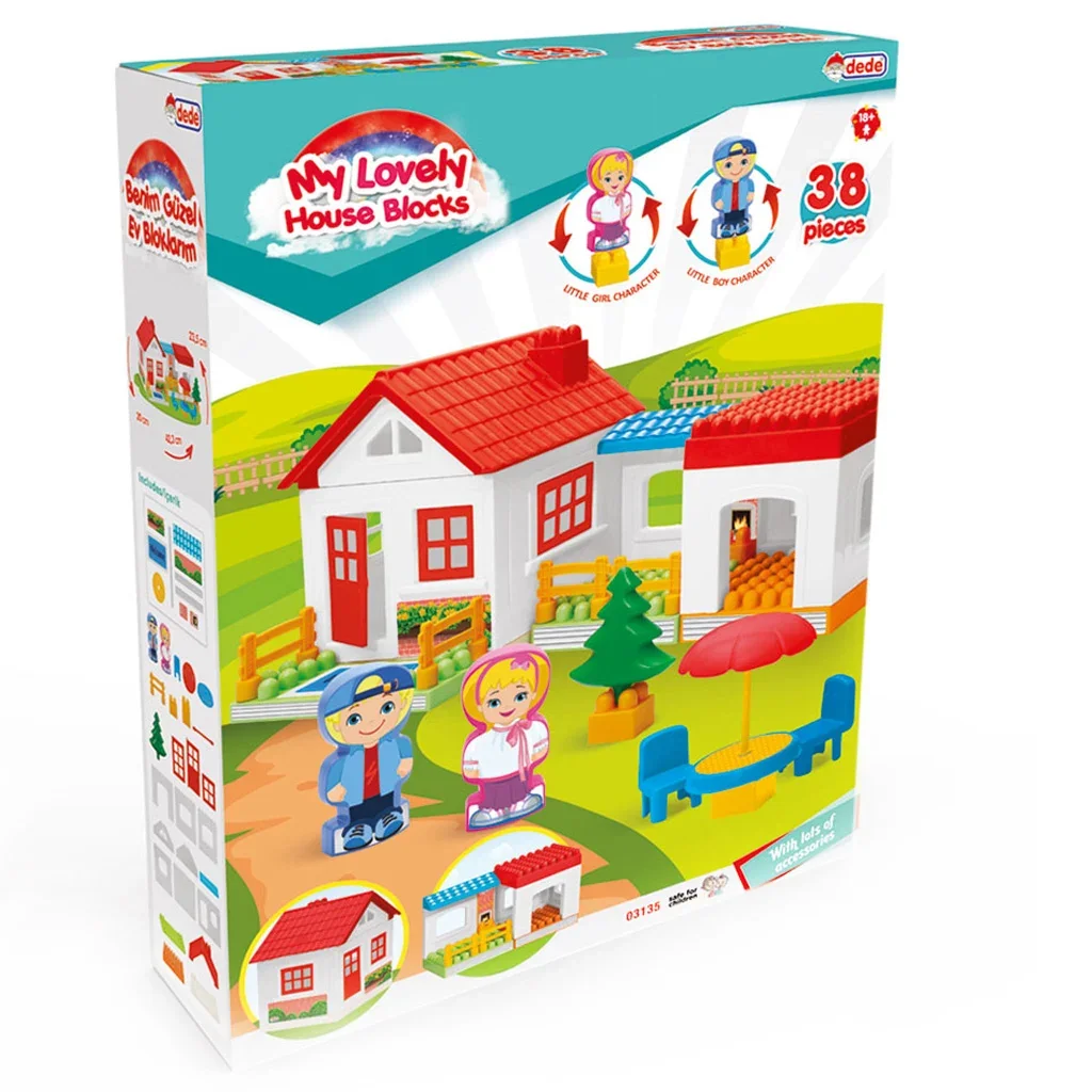 Set de constructie, Dede, My Lovely House Blocks, 38 piese