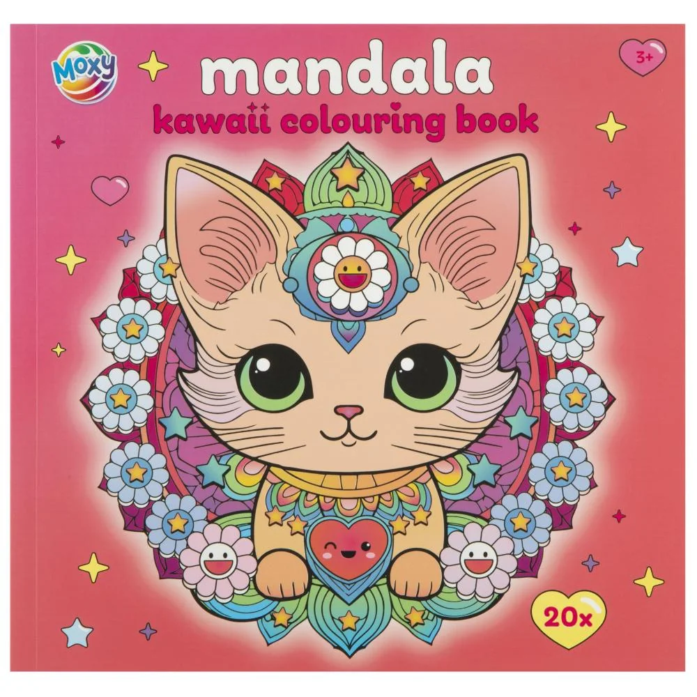 Carte de colorat, Grafix, Mandala Kawaii, 20 pagini