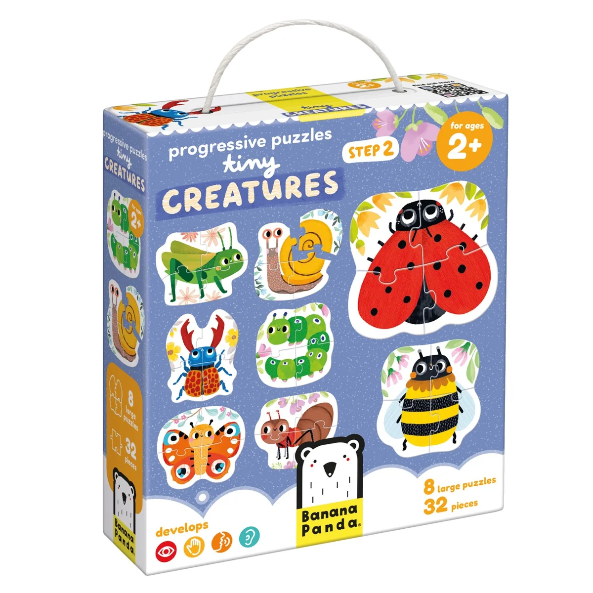 Puzzle progresiv, Banana Panda, Creaturi mici, 32 piese