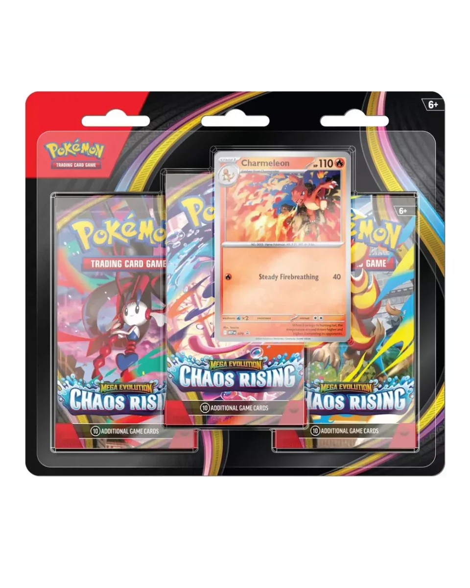 Set 3 pachete carti de joc, Pokemon TCG, Mega Evolution, Chaos Rising