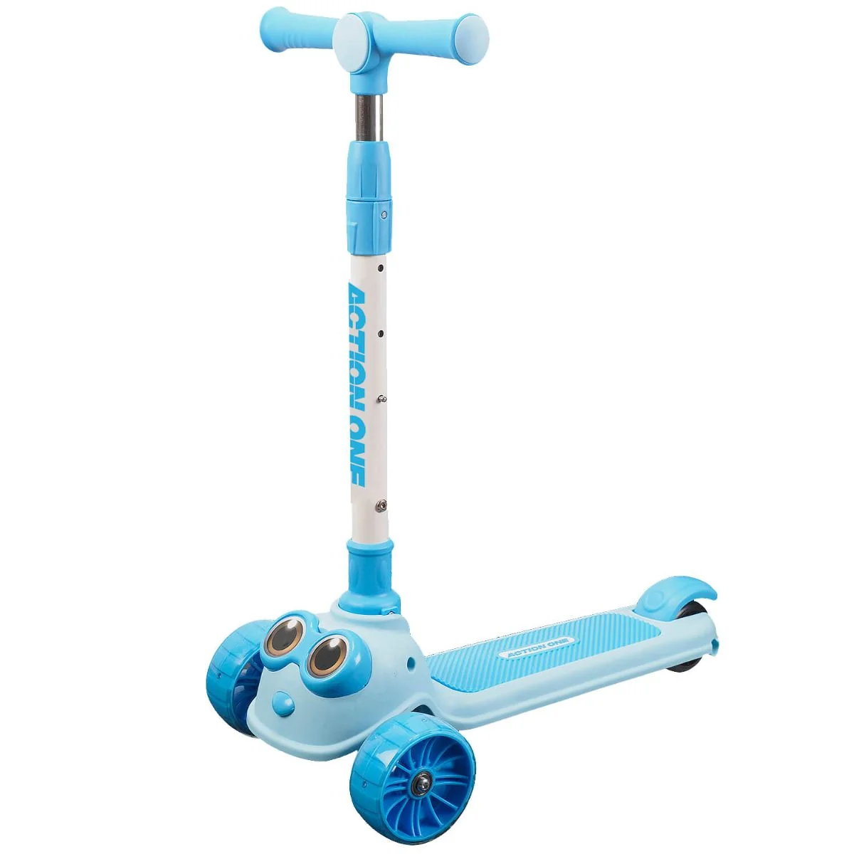 Trotineta Big Eyes Action One, cu roti luminoase si late Blue