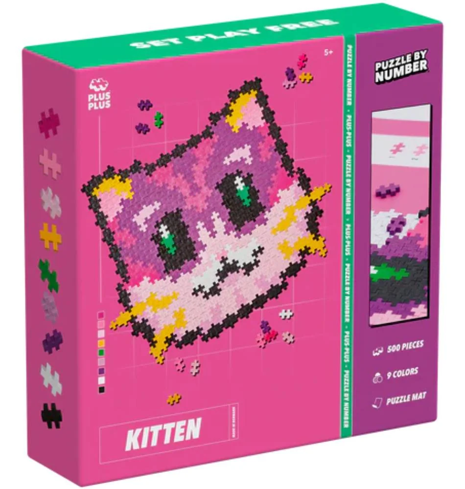 Puzzle pe numere, Plus-Plus, 500 piese, Pisicuta