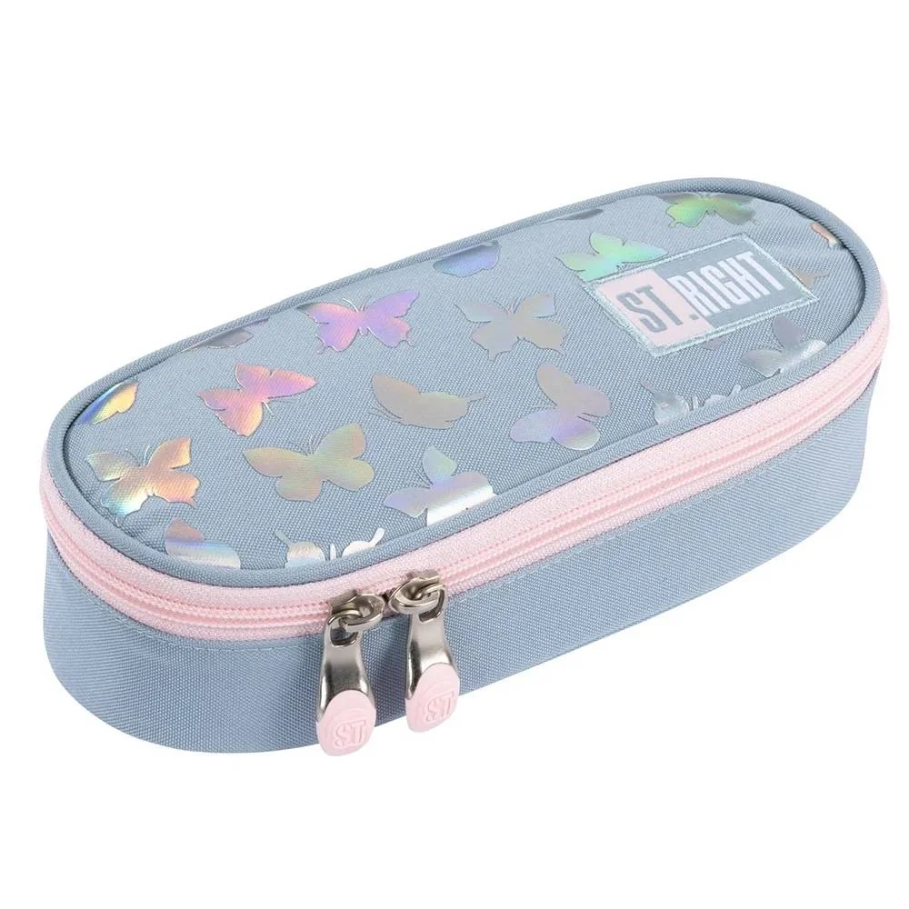 Penar neechipat cu 1 fermoar, St Majewski, St. Right Silver Butterflies, oval