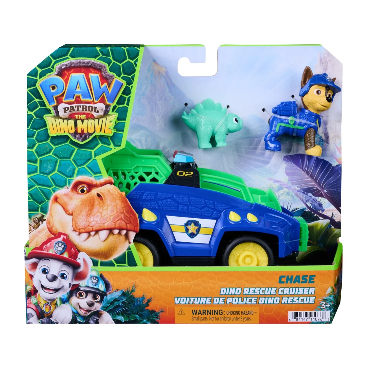 Vehicul de salvare cu figurina, Paw Patrol, Dino Rescue Cruiser, Chase, 6075756
