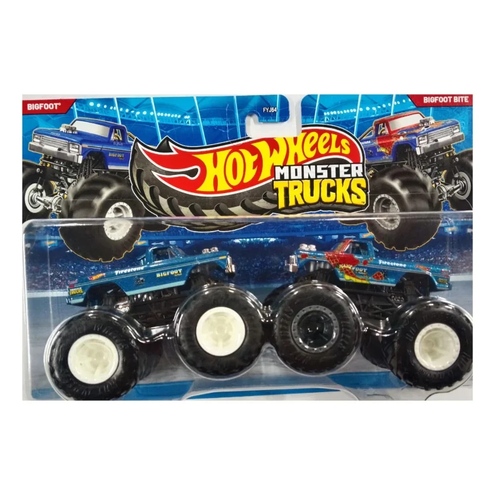Set 2 masinute Monster Truck, Hot Wheels, Bigfoot si Bigfoot Bite, JLV74