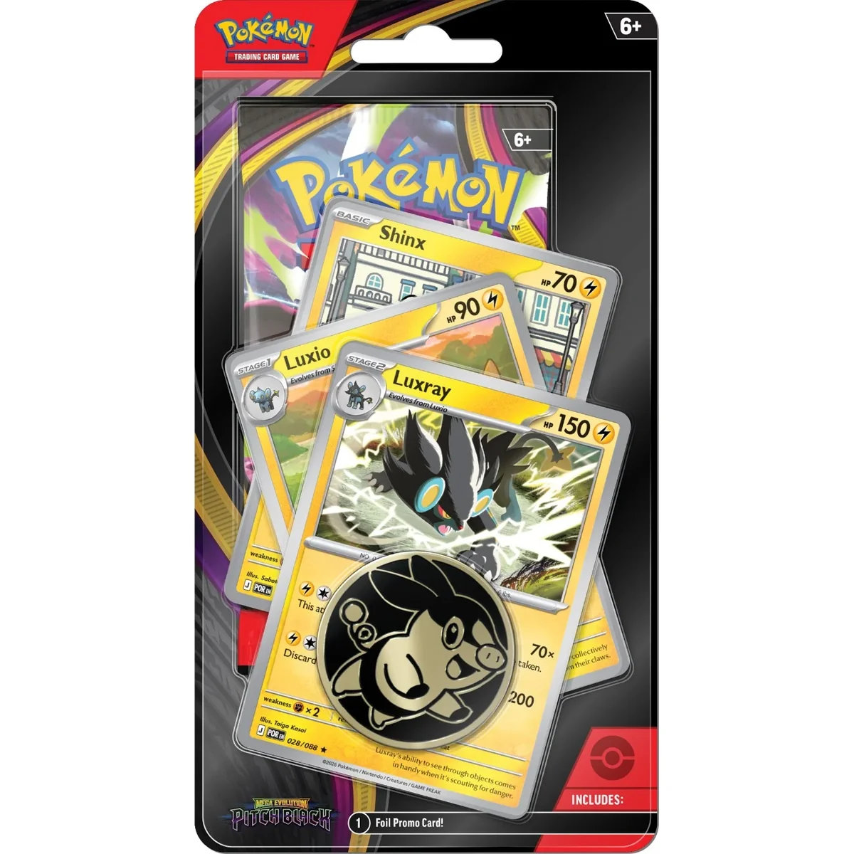 Set carti de joc, Pokemon TCG, Mega Evolution, Pitch Black, Premium Checklane, Luxray