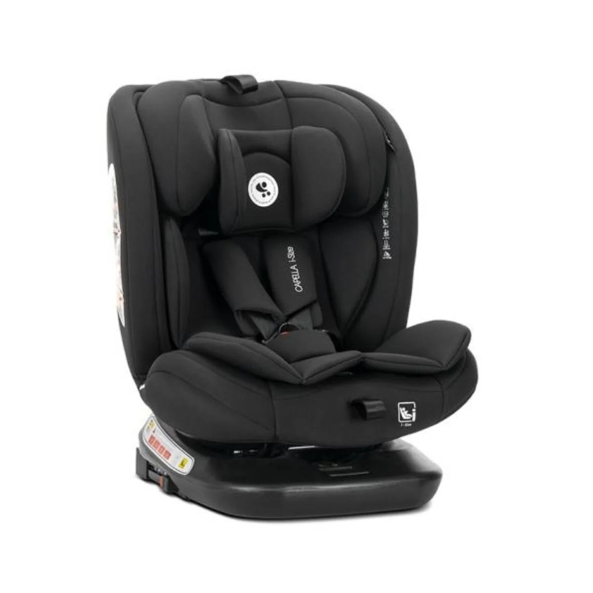 Scaun auto, Lorelli Capella, I-Size, Isofix, rotativ 360 grade, spatar reglabil 4 pozitii, tetiera reglabila, 40-150 cm, Black