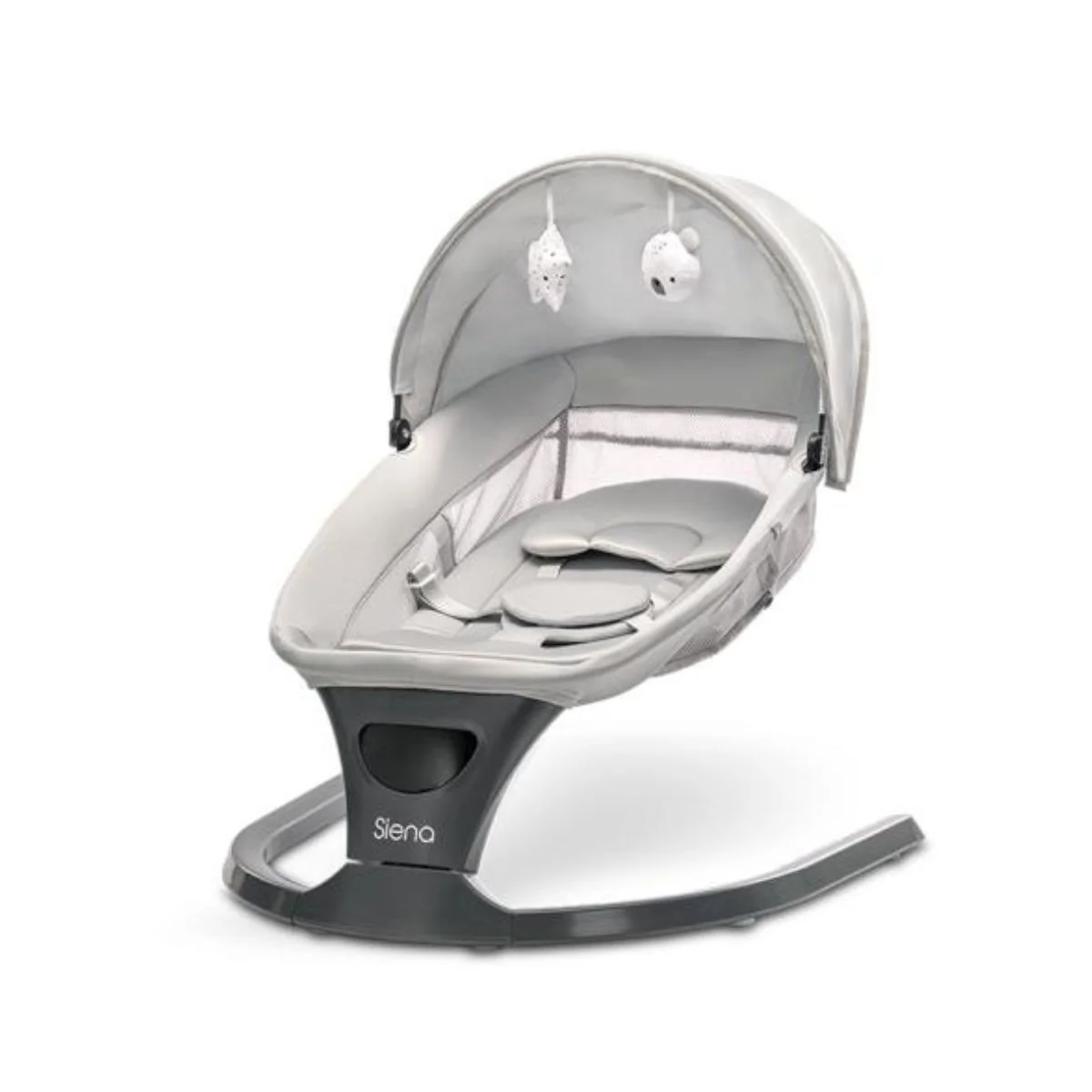 Leagan electric, Lorelli Siena, 5 viteze de leganare, senzor inteligent de miscare, telecomanda, panou muzical, Light Grey
