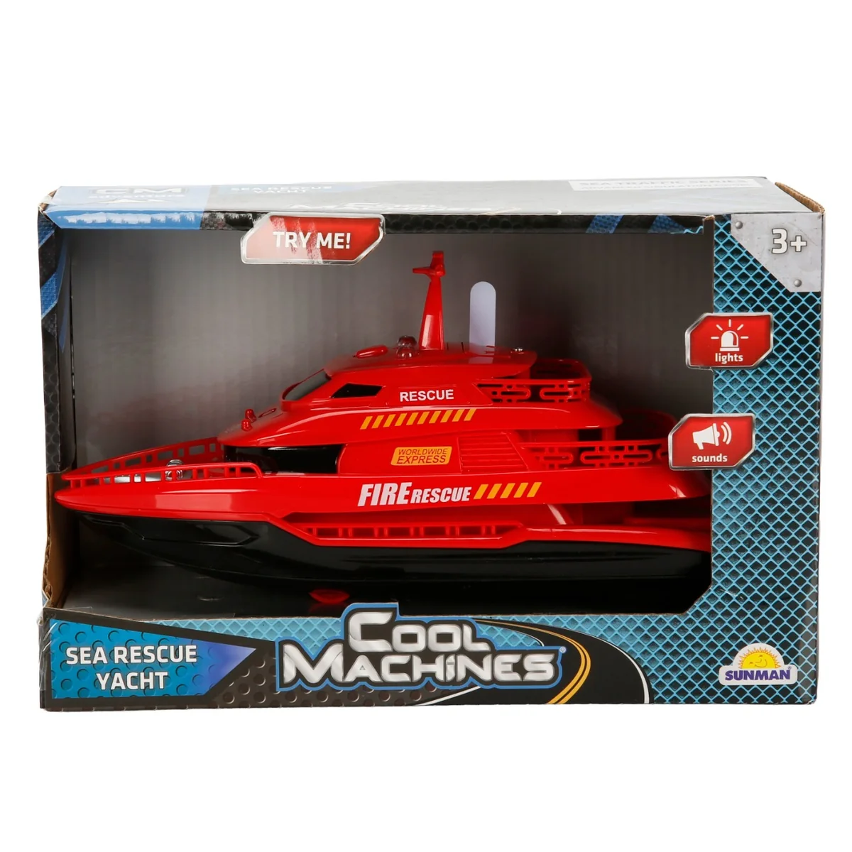 Vehicul de interventie pe mare cu lumini si sunete, Cool Machines, Rosu
