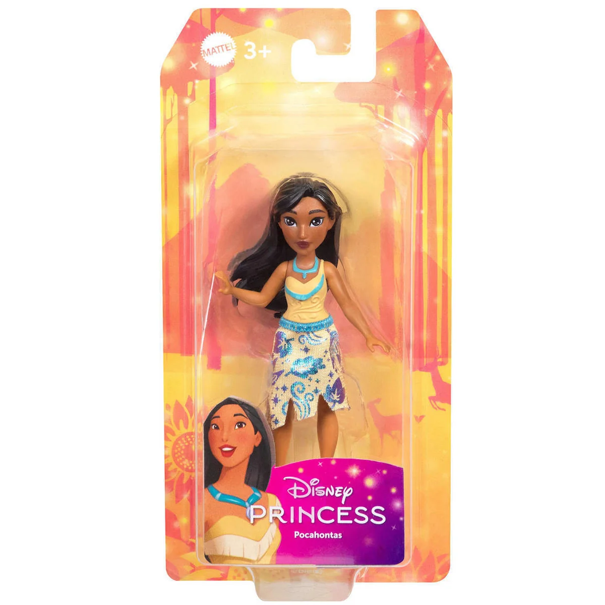 Papusa mini, Disney Princess, Pocahontas, 9 cm, JBX46