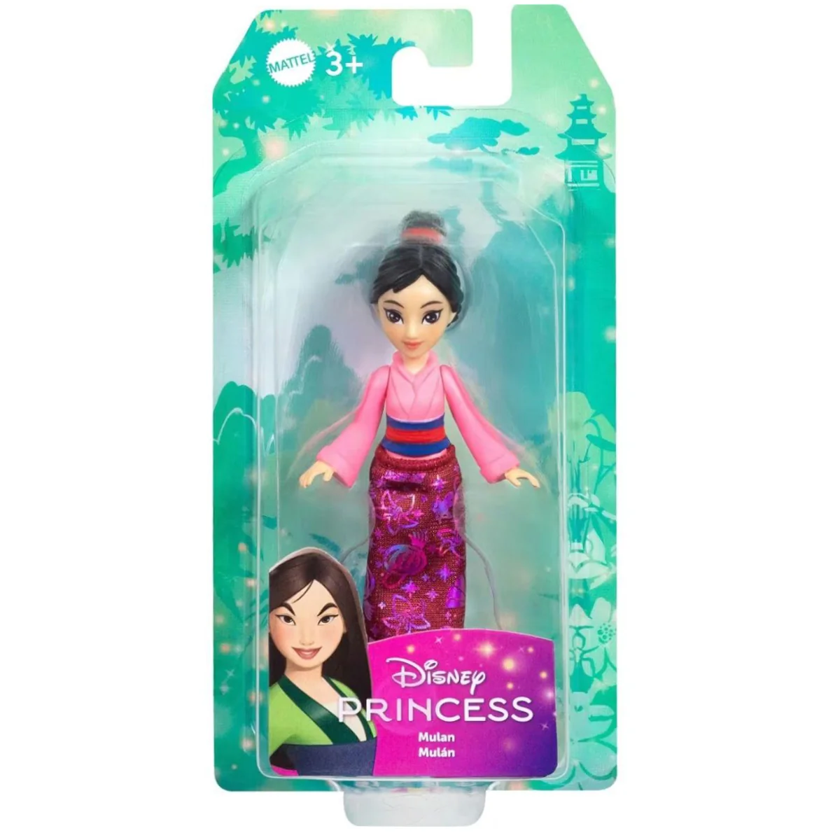 Papusa mini, Disney Princess, Mulan, 9 cm, JBX53