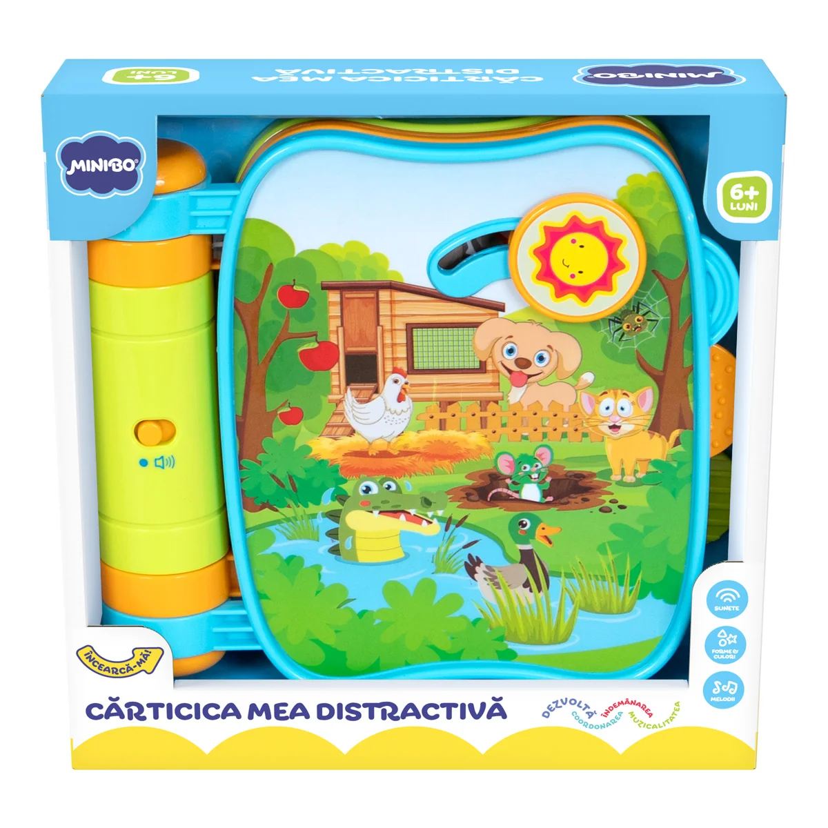 Carte interactiva cu sunete, Minibo, Animalute