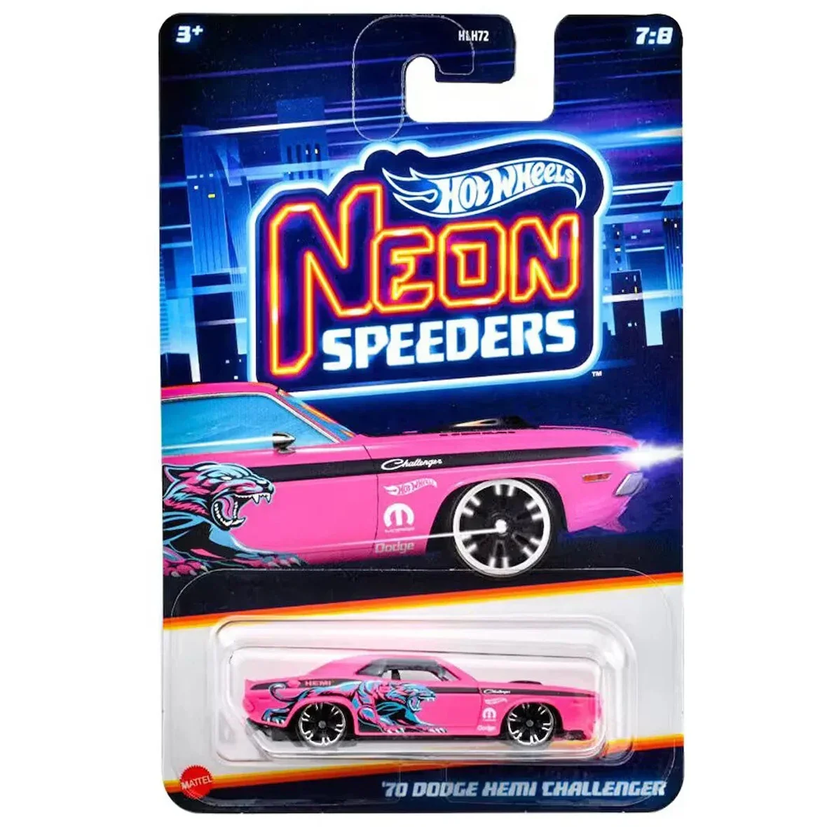 Masinuta metalica, Hot Wheels, Neon Speeders,  70 Dodge Hemı Challenger, JBY98