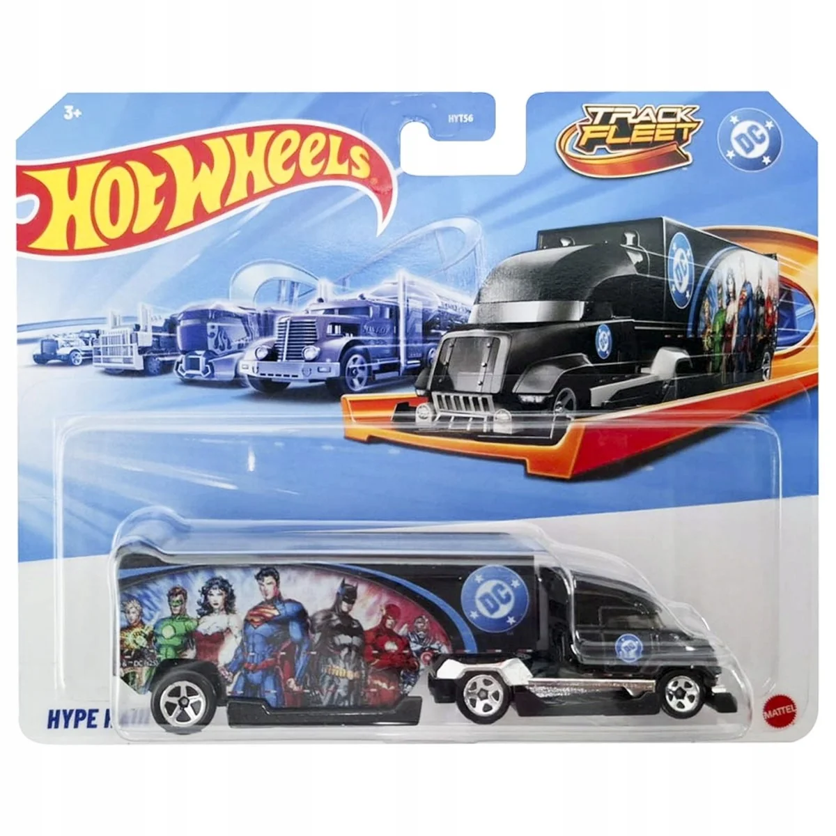 Set camion cu remorca, Hot Wheels, Track Fleet, Hype Hauler, JCM62