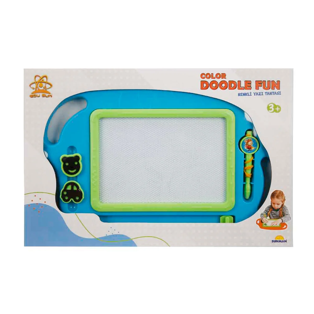 Tabla magnetica pentru desen, Edu Sun, 38.5 x 22 cm, Albastru
