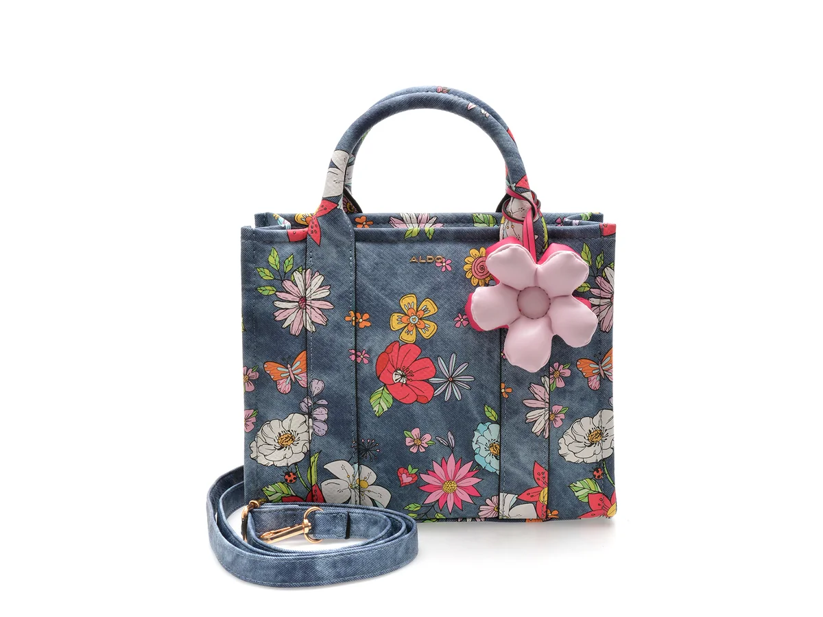 Geanta ALDO albastra, FLORALBLOOM 458, din piele ecologica