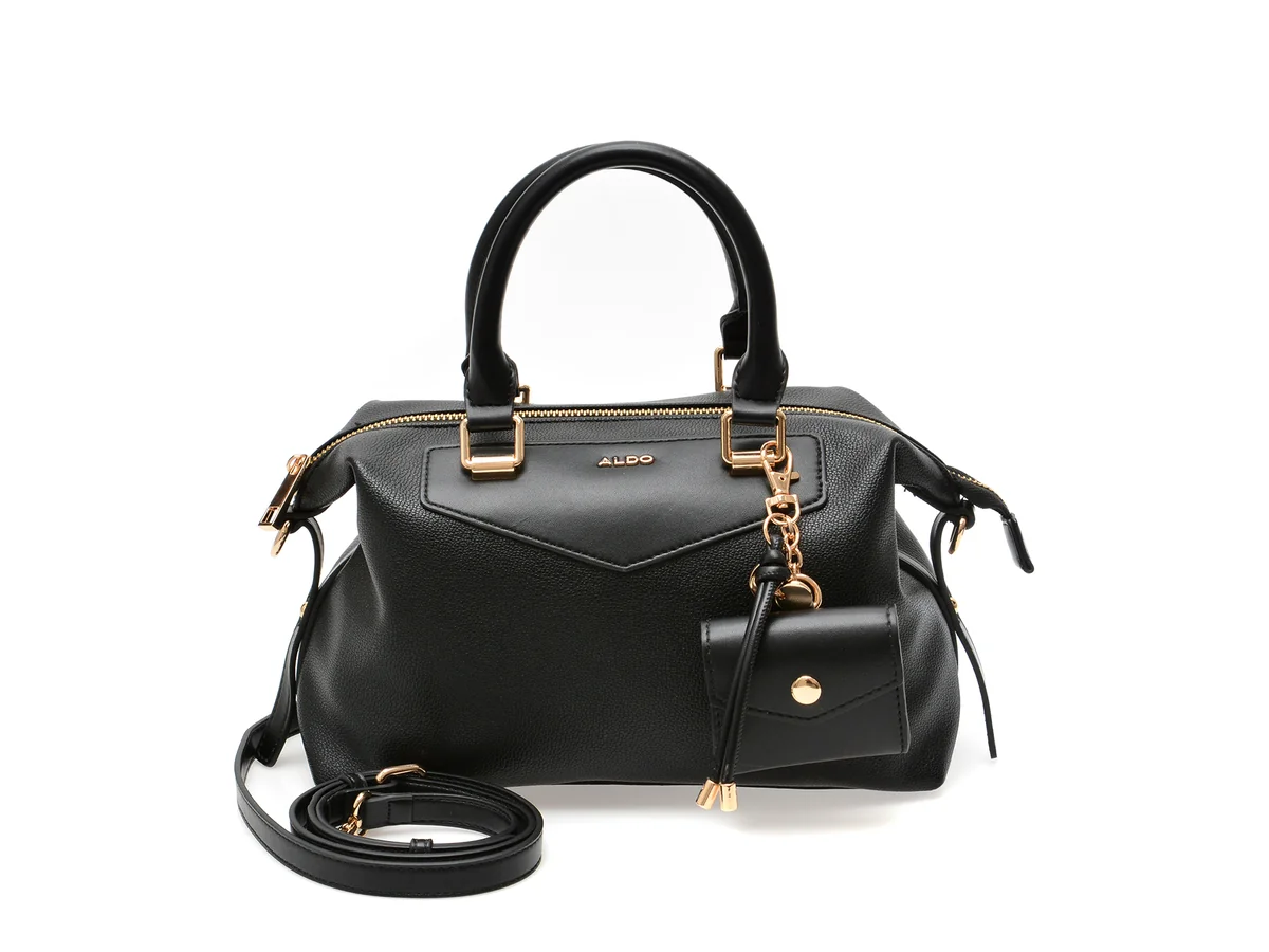 Geanta ALDO neagra, MELLOWBAG 001, din piele ecologica