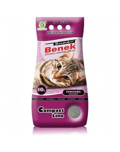 Benek Super Compact nisip pentru litiera, cu lavanda 10 L