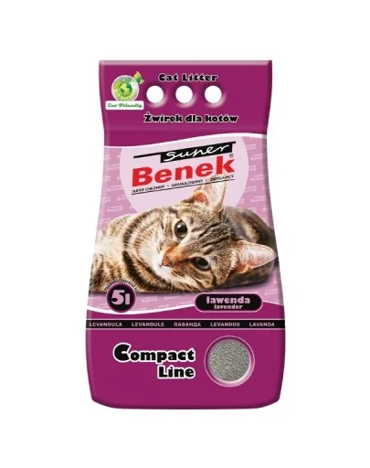 Benek Super Compact nisip pentru litiera, cu lavanda 5 L