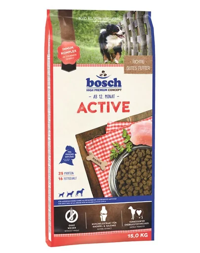 BOSCH Active Hrana uscata pentru caini adulti activi, cu carne de pasare 15 kg