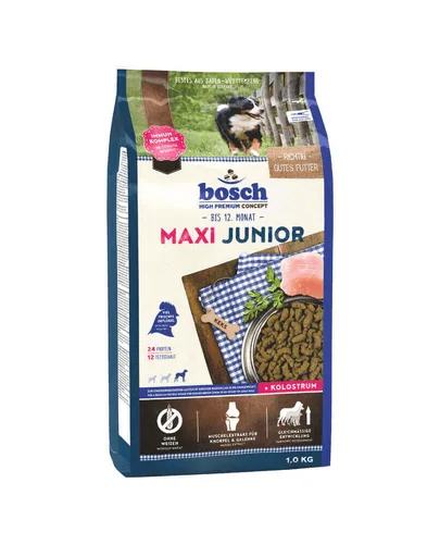 BOSCH Maxi Junior Hrana uscata caini junior talie mica, cu pasare 1 kg