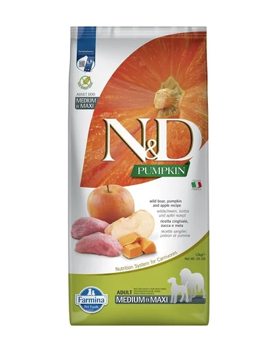 FARMINA N&amp;D Pumpkin Adult Medium &amp; Maxi Hrana uscata caini talie medie si mare, cu mistret si mar 12 kg