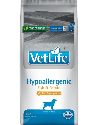 FARMINA Vet Life Hypoallergenic peste &amp; cartof 12 kg Hrana uscata caini cu alergii alimentare