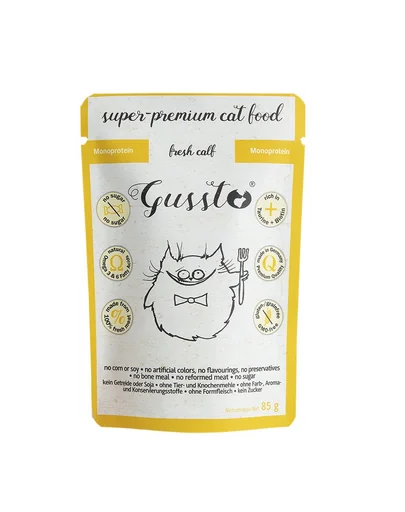 GUSSTO Cat Fresh Calf CARNE PROASPĂTĂ DE VIŢEL 85 g