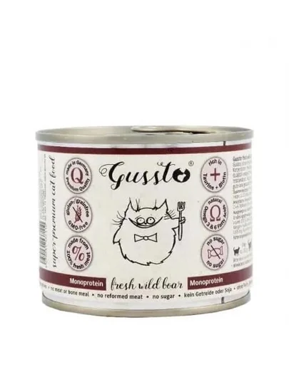 GUSSTO Cat Fresh Wild Boar CARNE PROASPĂTĂ DE MISTREŢ 200 g