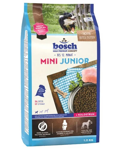 BOSCH Mini junior Hrana uscata pentru catei de talie mica, cu carne de pasare 1 kg