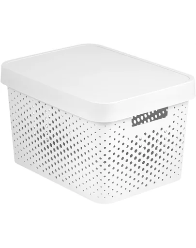 CURVER Coș ajurat cu capac INFINITY 17 L alb