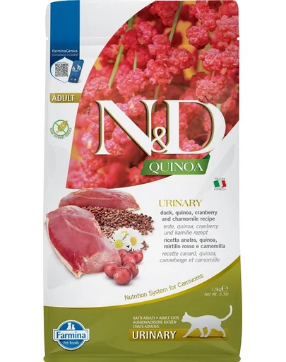 FARMINA N&D Quinoa Cat Urinary Hrana pentru pisici cu afectiuni urinare, cu rata 1.5 kg
