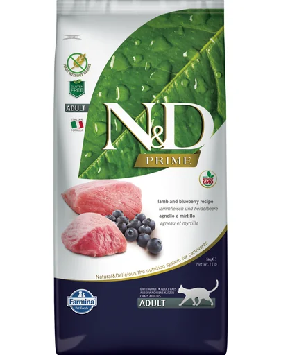 FARMINA N&amp;D Prime Hrana completa pisici adulte, cu miel si coacaze 5 kg