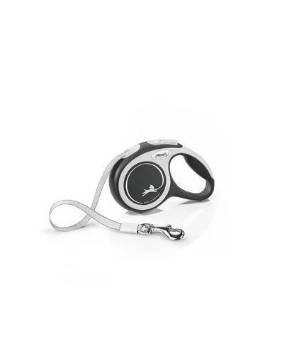 FLEXI New Comfort lesa automata cu banda pentru caini, alb negru, marimea XS, 3 m