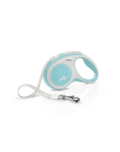 FLEXI New Comfort lesa automata cu banda pentru caini, albastru deschis cu alb, marimea S, 5 m