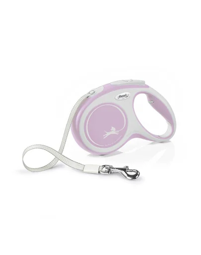 FLEXI New Comfort lesa automata cu banda pentru caini, roze, marimea M, 5 m