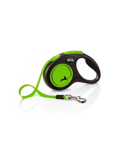 FLEXI New Neon lesa automata pentru caini, verde, marimea S, 5 m
