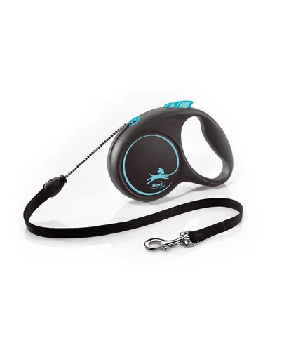 FLEXI Black Design lesa automata cu sir pentru caini, albastru, marimea M, 5 m