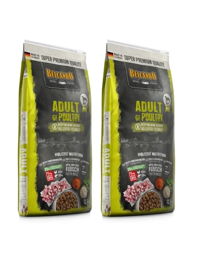 BELCANDO Adult Grain Free Poultry hrana uscata pentru caini, talie M-XL 25 kg (2 x 12.5 kg)