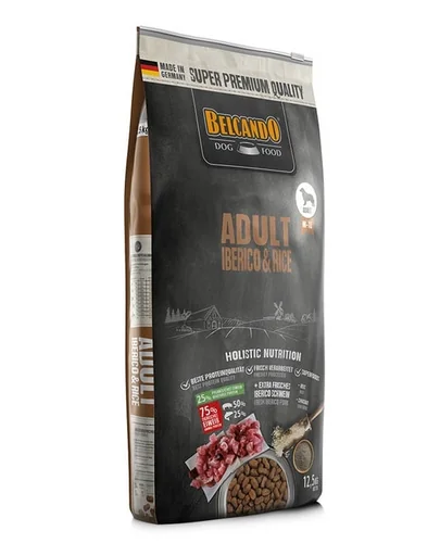 BELCANDO Adult Iberico &amp; Orez hrana uscata pentru caini, talie M-XL, 12,5 kg