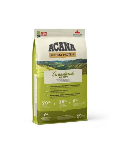 ACANA Grasslands Dog hrana uscata caini adulti, cu miel si rata 11.4 kg