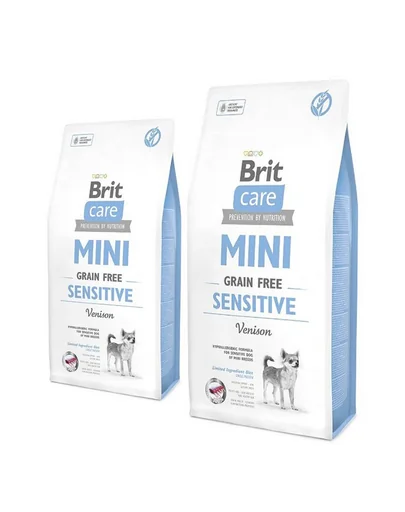 BRIT Care Dog Mini Grain Free Sensitive hrana uscata caini adulti de talie mica, cu vanat 14 kg (2 x 7 kg)