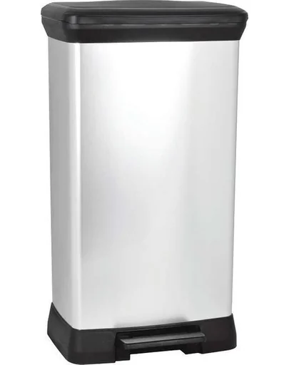 CURVER Cos de gunoi DECO BIN 50 L, negru / argintiu metalizat