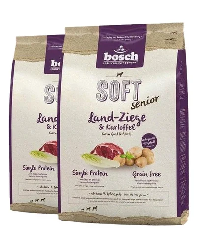 BOSCH Soft Senior Hrana uscata cu carne de capra si cartofi pentru cainii senior 25 kg (2 x 12,5 kg)