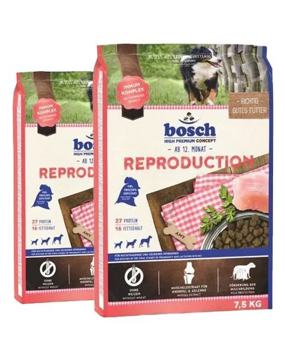 BOSCH Reproduction Hrana uscata pentru femele gestante 15 kg (2 x 7.5 kg)