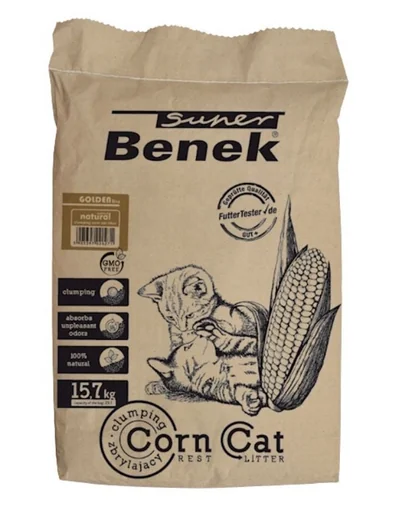 BENEK Super Corn Cat Golden Asternut din porumb pentru litiera 25 l