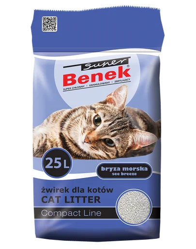 Benek Super Compact Fragrance nisip pentru litiera, cu efect de calmare 25 L